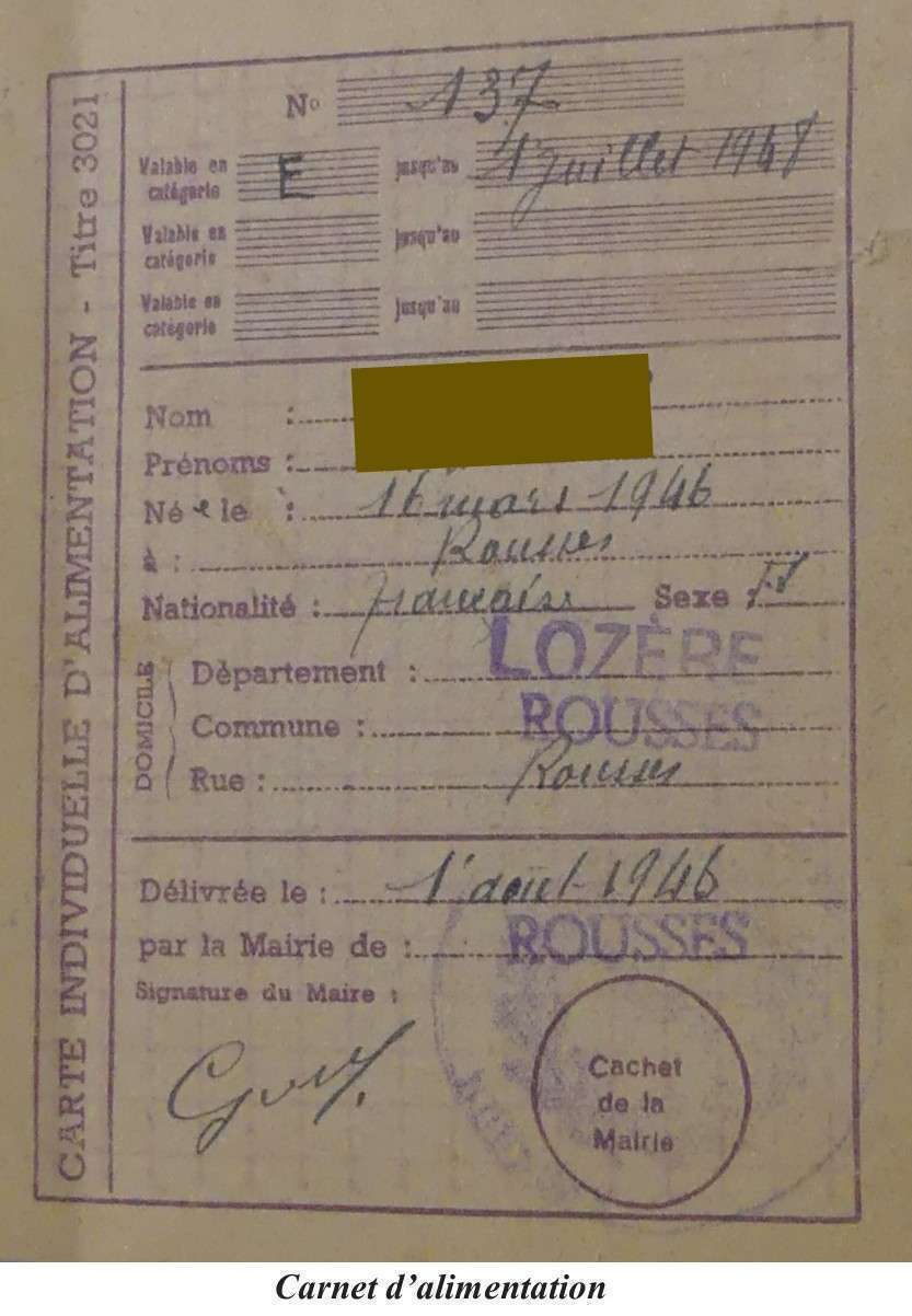 carte de rationnement